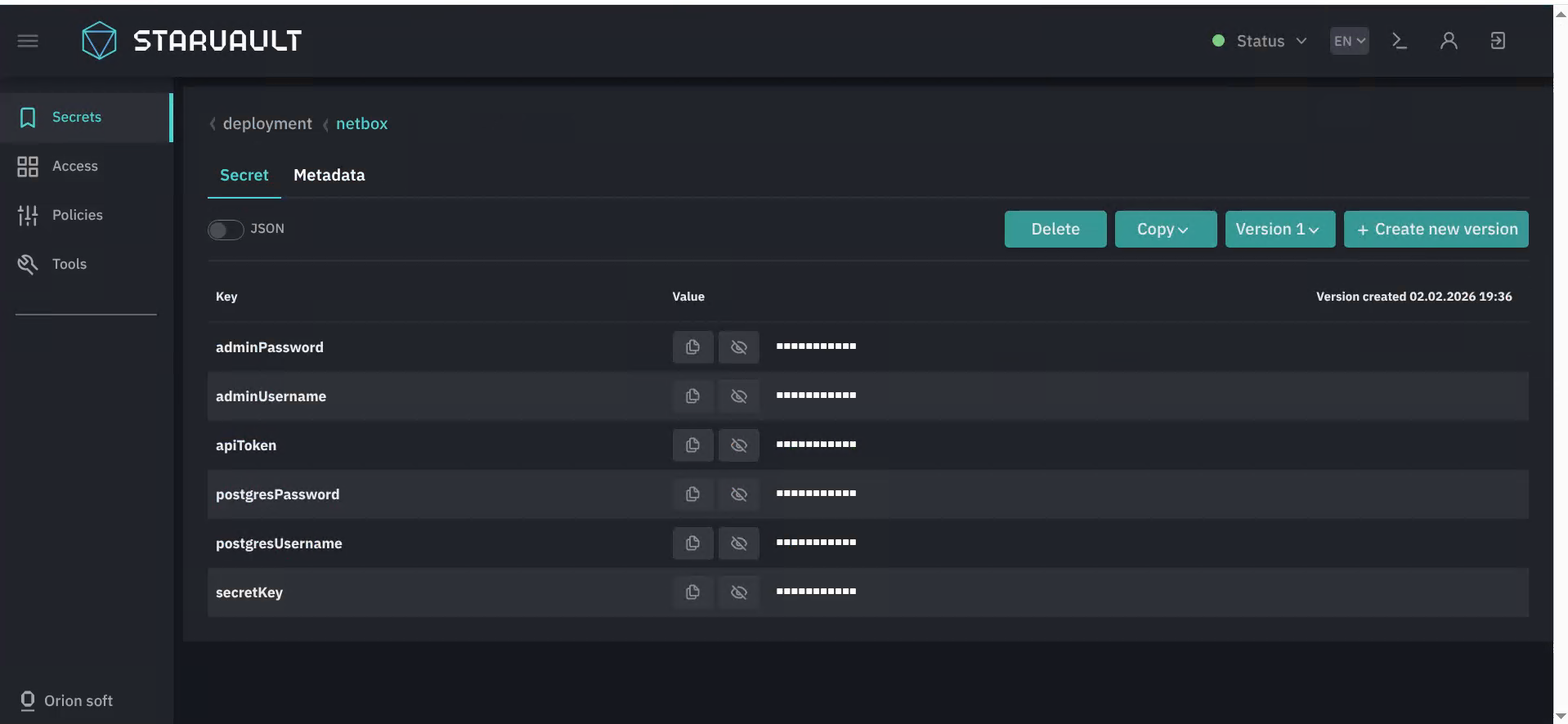 zVirt DC Manager — STARVAULT управление метаданными баз данных
