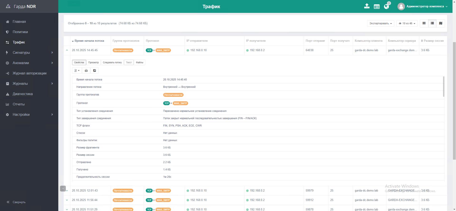 4CIS ERP TimiScope — интерфейс системы мониторинга и управления